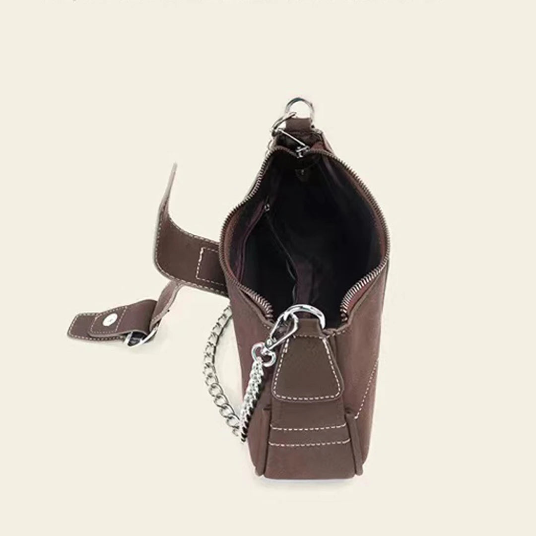 Bolsa retrô fosca nas axilas, nova bolsa baguete minimalista feminina, bolsa pequena crossbody de ombro único elegante e versátil