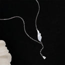 Real 925 prata esterlina cristal concha asa charme pingente colar para festa de casamento feminino jóias presente gargantilha colar