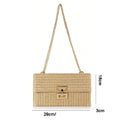 Saco de palha festa à noite bolsa moda feminina tecer padrão ouro embreagem mensageiro bolsas senhora diariamente deslocamento carteira sacos