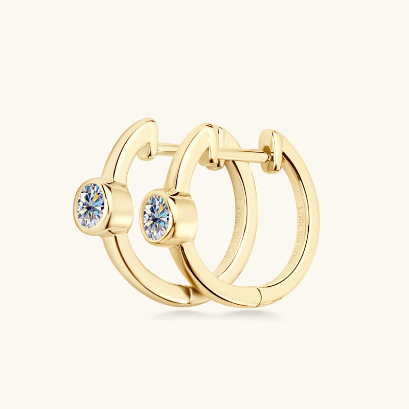 Brincos de moissanite certificados em ouro 18k 0,3ct 4mm para mulheres 100% brinco de argola de prata 925 joias para festa de casamento atacado