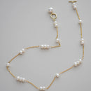 Colar de Corrente de Pérolas de Água Doce para Mulheres 100% Natural, Ouro 14K Cheio, Sem Jóias Desvanecentes, Presentes de Ano Novo, Venda Quente