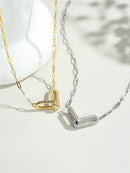 Dplaopa 925 prata esterlina geométrica oco cz zircão pingente longo colar corrente 2025 feminino brilhante fino luxo jóias de casamento