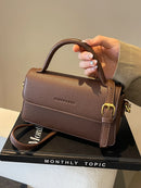 Moda retro marrom crossbody saco bolsa fena versátil estilo outono pequ quad saco material pu superfície endurecida