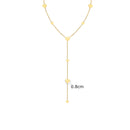 Colar de corrente lariat com gota de coração para mulheres, corrente longa em forma de Y em aço inoxidável 18K joias em camadas de cor dourada