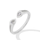 Attagems 0.67ct forma de pêra moissanite anel de casamento d vvs1 cor s925 prata esterlina sólida 14k 18k ouro anéis ajustáveis para mulher