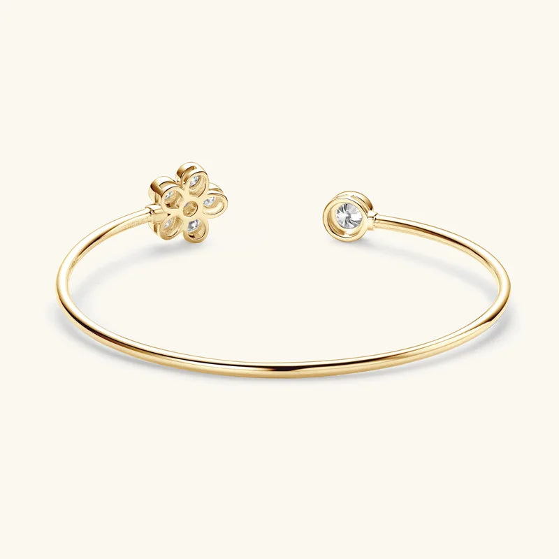D cor vvs pulseira redonda de moissanite com certificação gra s925 prata esterlina banhada a ouro 18k pulseira de flor joias para mulheres