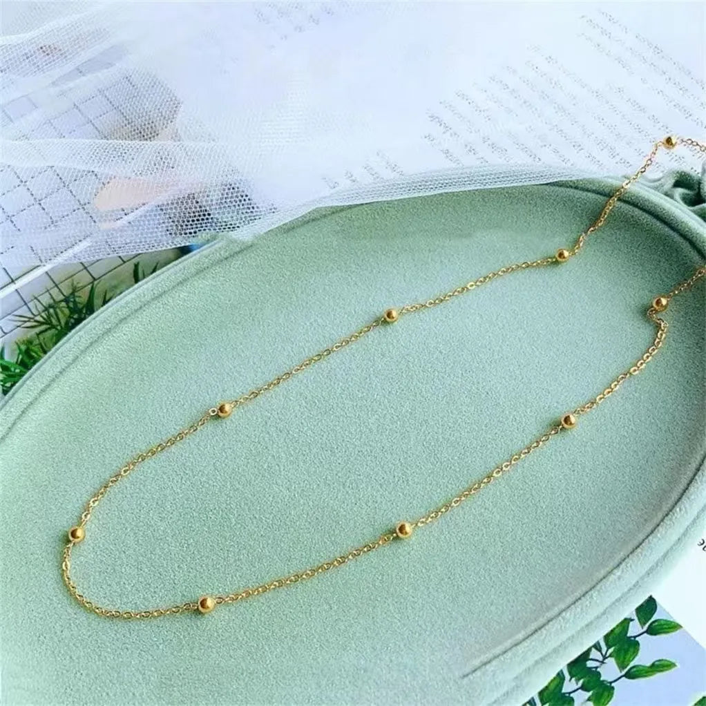Leb real 18k ouro bola dourada céu estrelado colar au750 moda feminina colar boutique jóias presente x0036