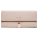 Venda quente primavera e verão nova feminina couro do plutônio japonês e coreia do sul pequena folha fresca pingente três dobras saco grande capa