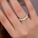 D Cor Moissanite Anéis de Diamante para Mulheres, X-Shaped Row Ring, Anel de Casamento Eternidade, 100% 925 Sterling Silver, Jóias Finas