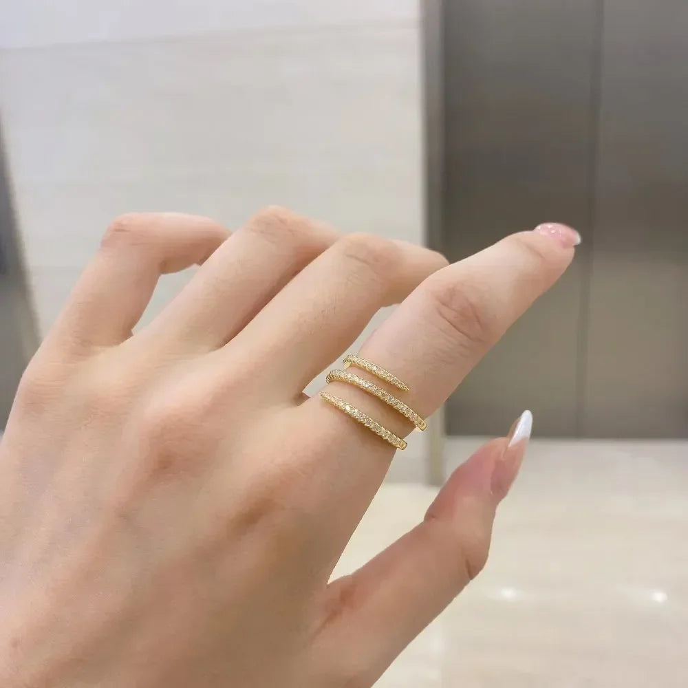 Trumium-Anéis de meteoro criativo para mulheres, 100% 925 prata esterlina, banhado a ouro 18k, linha completa de zircão 5a, presente de casamento luxuoso