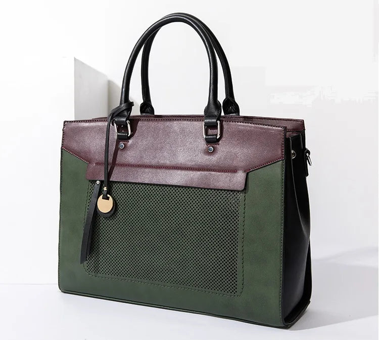 OYIXINGER-Maleta de couro para mulheres, alça superior, bolsa de ombro, negócios, laptop, MacBook, HP, Acer, Dell, moda, senhoras, 13"