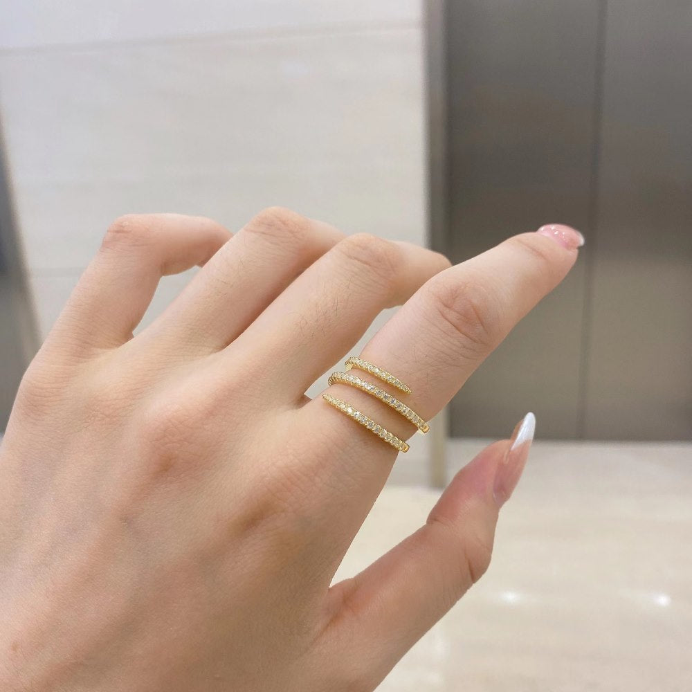 Trumium-Anéis de meteoro criativo para mulheres, 100% 925 prata esterlina, banhado a ouro 18k, linha completa de zircão 5a, presente de casamento luxuoso