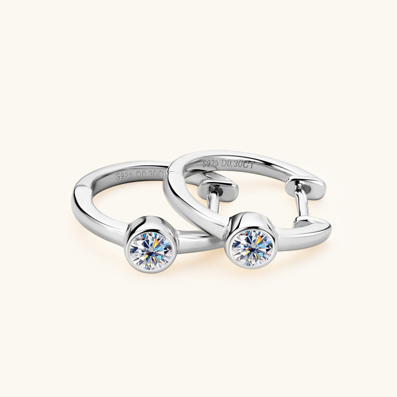 Brincos de moissanite certificados em ouro 18k 0,3ct 4mm para mulheres 100% brinco de argola de prata 925 joias para festa de casamento atacado
