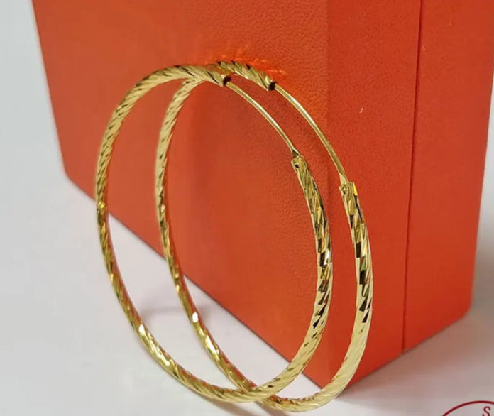 Senlissi - Brincos de argola femininos 18K AMARELO banhado a ouro 925 prata esterlina brincos de gota da moda C takoьги Kotyьца Kotyьц SL009