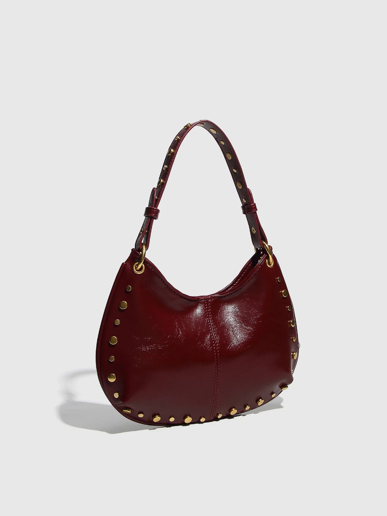 2025 nova moda na moda bolsa nas axilas rebitada bolsa de ombro corrente boston crossbody saco