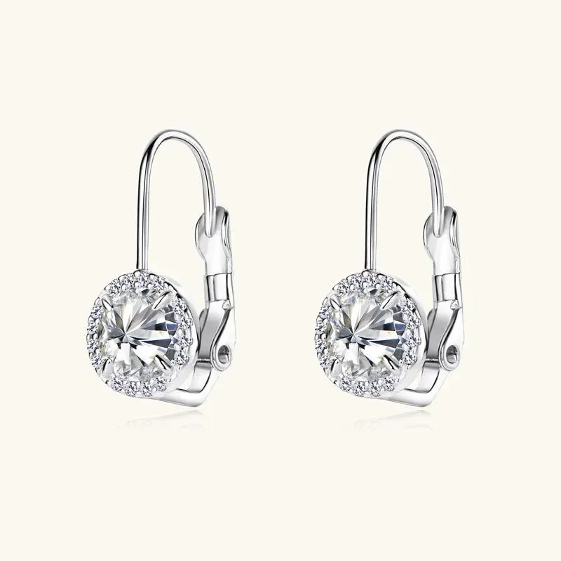 2024 aros de luxo para mulheres 6.5mm 1.0ct moissanite brincos 18k banhado a ouro 925 prata clipe brincos jóias presente natal