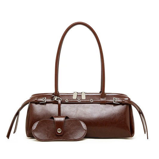 2025 nova bolsa de ombro feminina de couro genuíno luxo senhoras bolsa baguette saco feminino commuter compras axilas saco