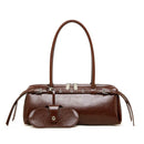 2025 nova bolsa de ombro feminina de couro genuíno luxo senhoras bolsa baguette saco feminino commuter compras axilas saco