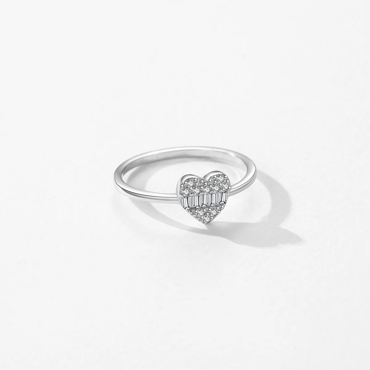 Modian 925 prata esterlina simples clássico coração amor deslumbrante zircônia anel para casamento feminino platinado jóias finas presentes