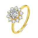 Szjinao 100% real 14k ouro flor anel completo moissanite diamante 1 quilate casamento jóias finas 585 k ouro na moda presente do dia dos namorados