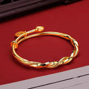 Pulseira feminina de ouro 18K torcida Deus da Riqueza AU750 Lotus Push-Pull sólido frete grátis e certificado