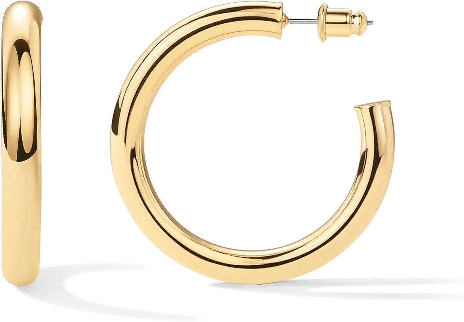 Brincos de argola abertos leves banhados a ouro 14K para mulheres, presente para mulheres, brincos de argola de ouro da moda, brincos de argola de prata