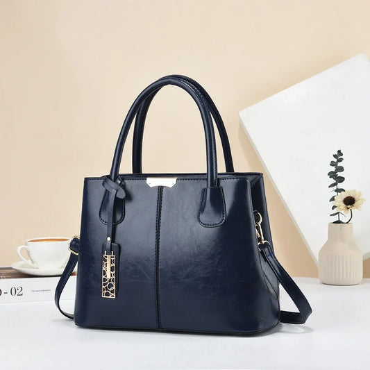 Bolsas retrô de cor sólida para mulheres, bolsa crossbody elegante de couro PU, bolsas modernas para escritório e trabalho