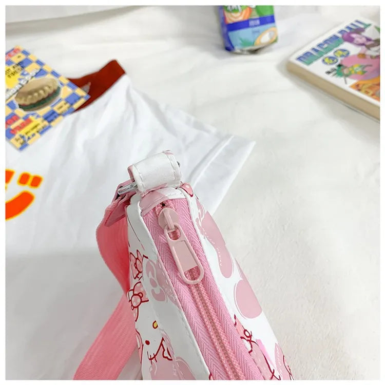 Miniso hello kitty bolsa de axilas para mulheres y2k sanrio kuromi mymelody bolsa mensageiro fofa meninas bolsa de ombro bolsa