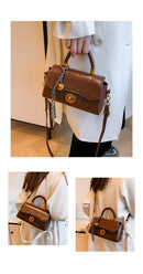 Outono inverno bolsa crossbody feminina commuter bolsa elegante retro pequeno quadrado saco versátil multi-funcional ombro único s
