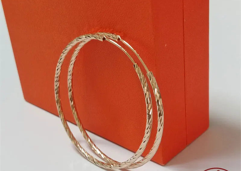 Senlissi - Brincos de argola femininos 18K AMARELO banhado a ouro 925 prata esterlina brincos de gota da moda C takoьги Kotyьца Kotyьц SL009