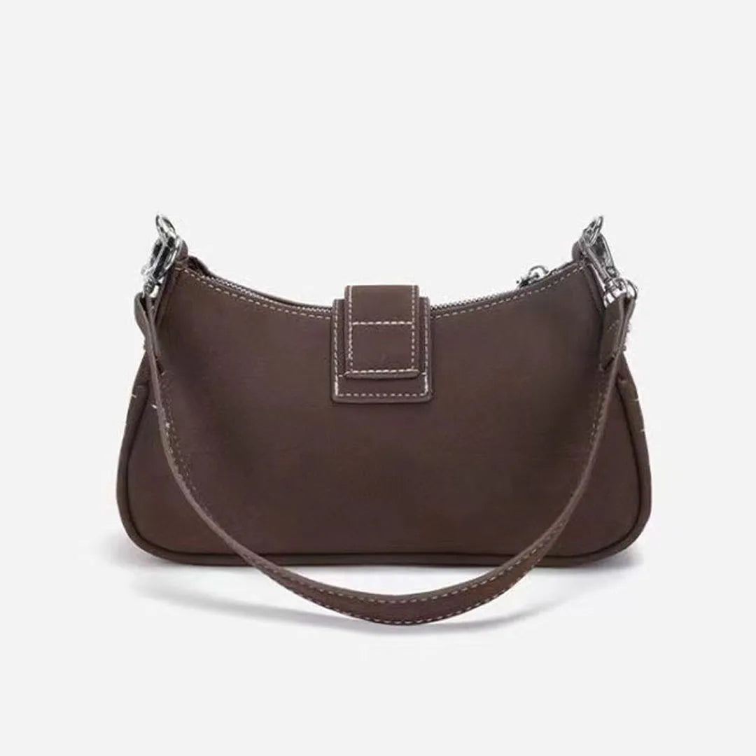 Bolsa retrô fosca nas axilas, nova bolsa baguete minimalista feminina, bolsa pequena crossbody de ombro único elegante e versátil