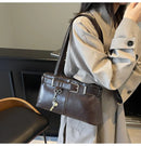 Casual sólido compartimento interior sacos de ombro sacos de ombro grande capacidade venda quente sacos para mulheres zíper pu bolsas femininas