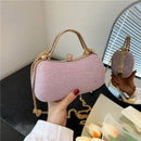 Glamourosa bolsa de ombro de PVC com strass para noite, com corrente removível e fecho, bolsa de festa com glitter para banquete/uso diário