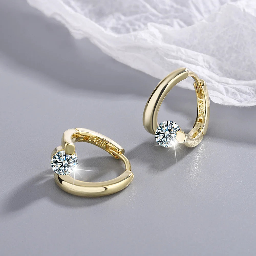 925 prata esterlina cristais de ouro brincos simples para mulheres moda casamento jóias de luxo 2024 tendência