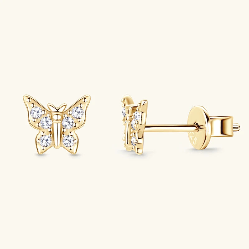 Oxtao 925 prata esterlina moissanite borboleta brincos jóias femininas espumante laboratório diamante piercing brinco presente gra certificado