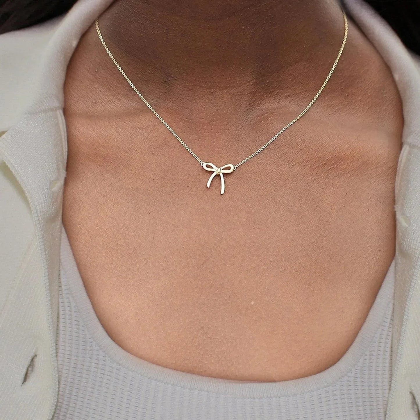 Colar de ouro para mulheres colar de arco banhado a ouro prata colar bonito arco pingente gargantilha corrente colares para mulheres jóias presente