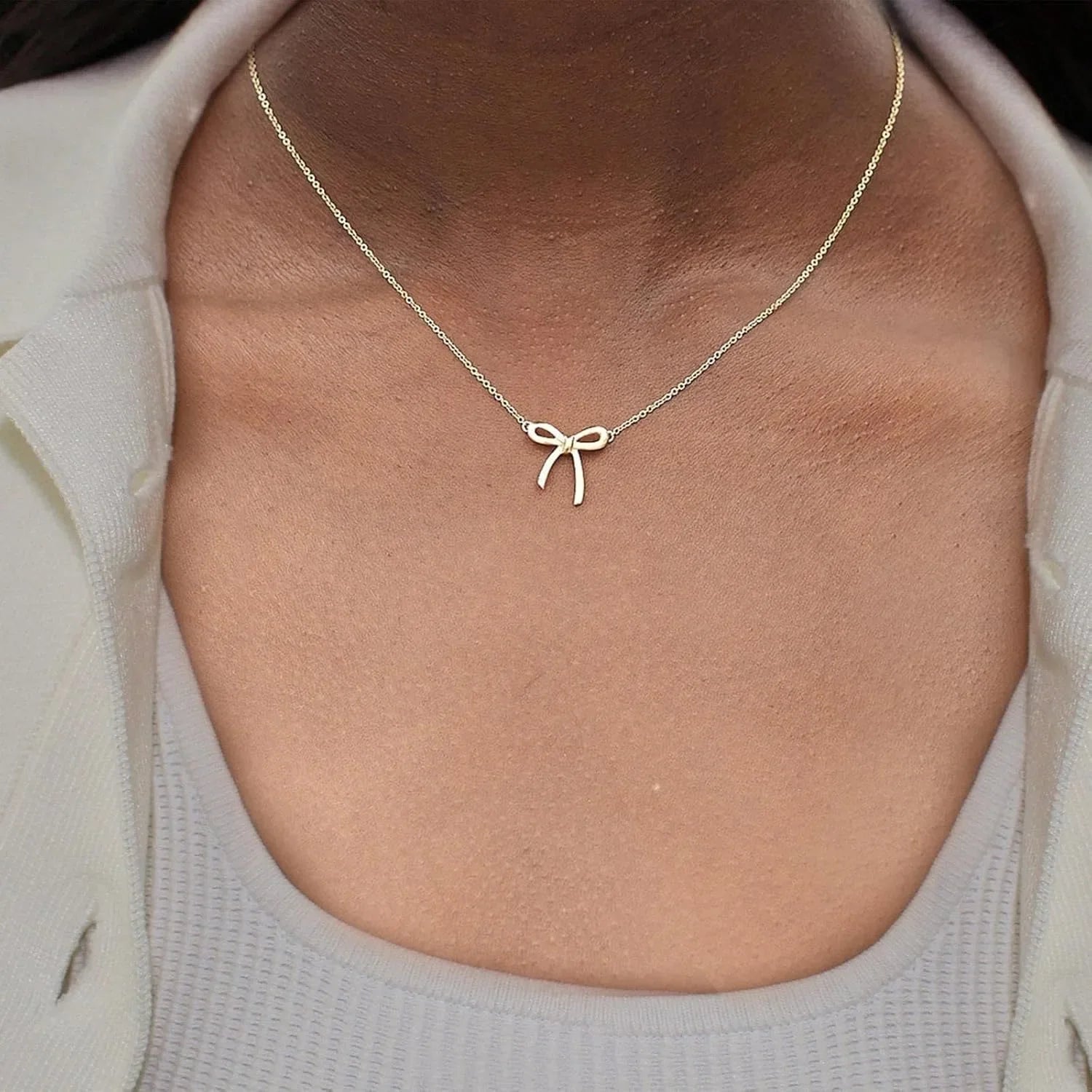 Colar de ouro para mulheres colar de arco banhado a ouro prata colar bonito arco pingente gargantilha corrente colares para mulheres jóias presente