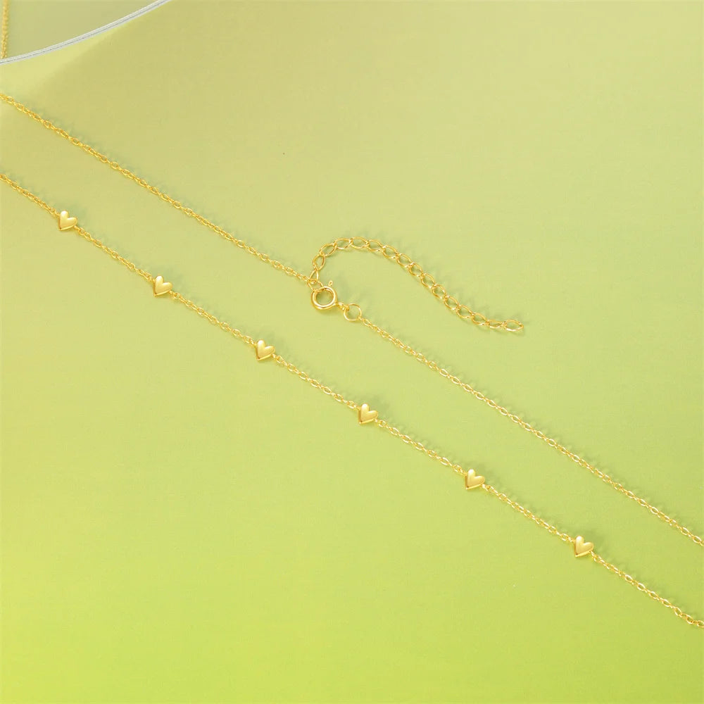 Canner 925 prata esterlina suave coração forma sobreposição clavícula colar para mulher 18k ouro ins simples colar jóias finas presente