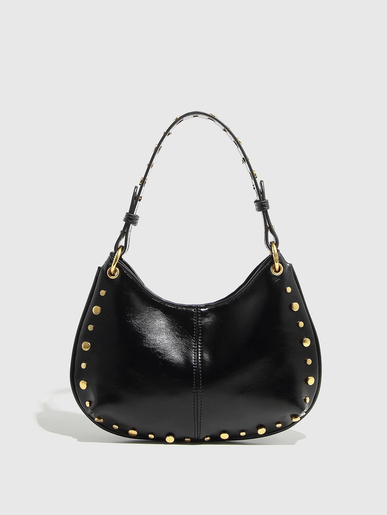 2025 nova moda na moda bolsa nas axilas rebitada bolsa de ombro corrente boston crossbody saco