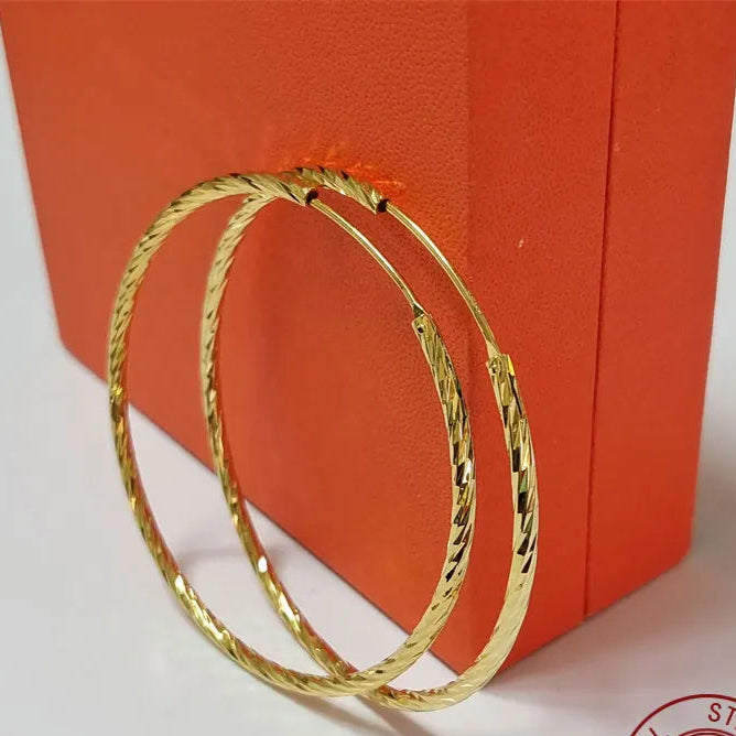 Senlissi - Brincos de argola femininos 18K AMARELO banhado a ouro 925 prata esterlina brincos de gota da moda C takoьги Kotyьца Kotyьц SL009