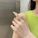 Trumium-Anéis de meteoro criativo para mulheres, 100% 925 prata esterlina, banhado a ouro 18k, linha completa de zircão 5a, presente de casamento luxuoso