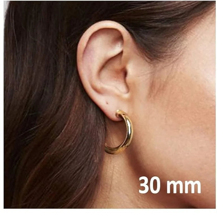 Brincos de argola abertos leves banhados a ouro 14K para mulheres, presente para mulheres, brincos de argola de ouro da moda, brincos de argola de prata