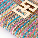 Saco de palha festa à noite bolsa moda feminina tecer padrão ouro embreagem mensageiro bolsas senhora diariamente deslocamento carteira sacos