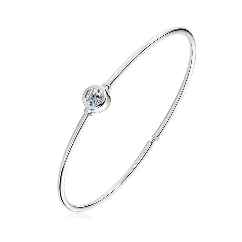 S925 prata esterlina 18k banhado a ouro branco 5mm corte redondo vvs1 d real gra moissanite diamantes pulseiras jóias finas presente