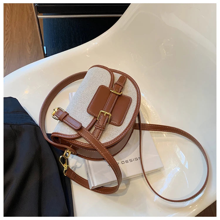 Novo design feminino lona pequena bolsa de ombro moda bolsas retro couro do plutônio feminino sela sacos Laides Cross Body Bags