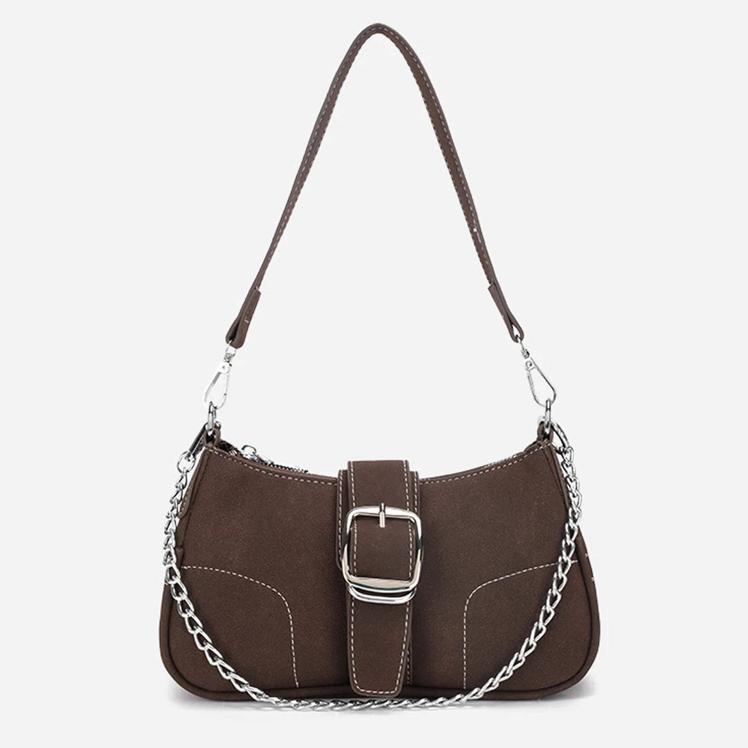 Bolsa retrô fosca nas axilas, nova bolsa baguete minimalista feminina, bolsa pequena crossbody de ombro único elegante e versátil