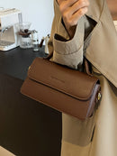 Moda retro marrom crossbody saco bolsa fena versátil estilo outono pequ quad saco material pu superfície endurecida