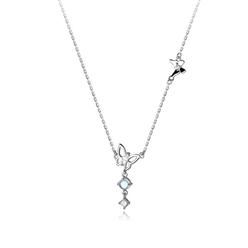 Trustdavis feminino 925 prata esterlina sólida romântico borboleta colar para senhora meninas presente de aniversário fino s925 jóias ds4203