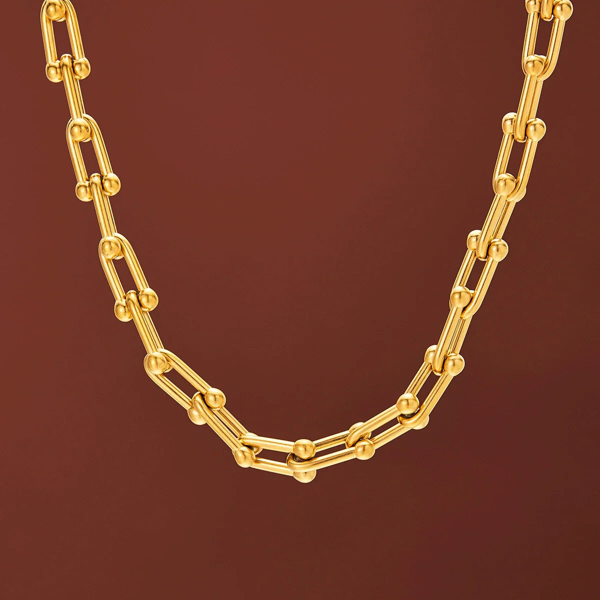 316l aço inoxidável moda costura em forma de u costura corrente grossa colar pulseira brinco conjunto de jóias de casamento