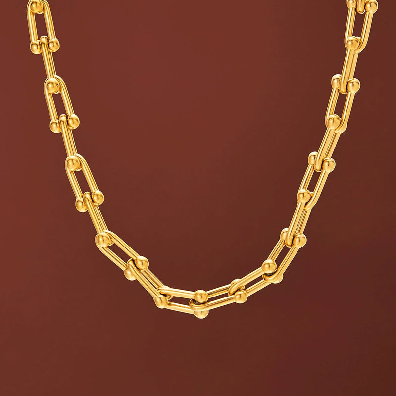 316l aço inoxidável moda costura em forma de u costura corrente grossa colar pulseira brinco conjunto de jóias de casamento